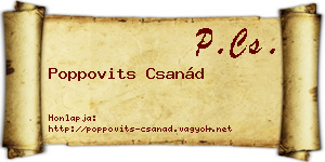 Poppovits Csanád névjegykártya